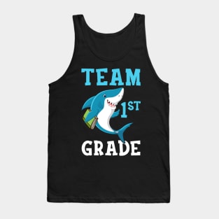 1st Grade Teacher Student Shirts Shark Back To School Gift Tank Top